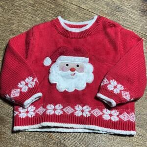 Zubels Christmas Santa Applique Knit sweater size 6 month